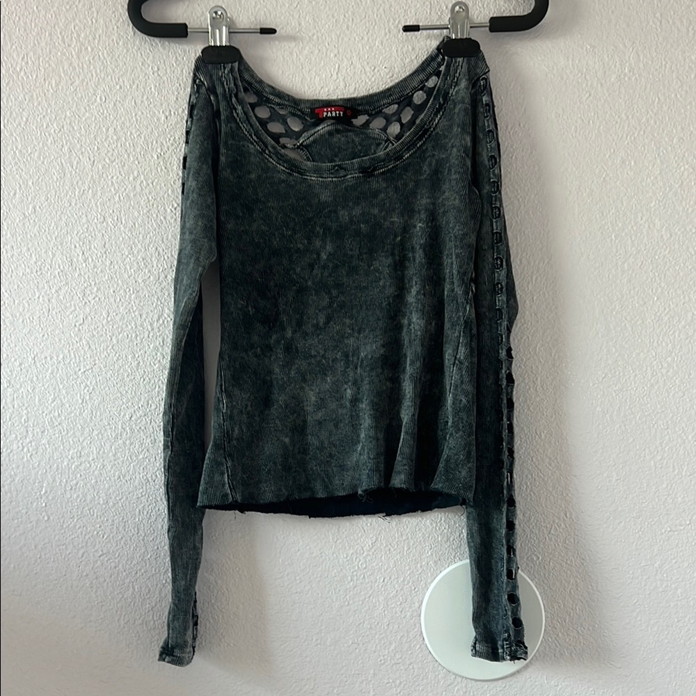 Edgy Black Long Sleeve Top